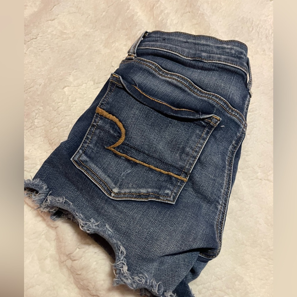 american eagle blue jean shorts